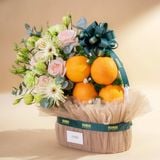  Giỏ Quà Cam Và Hoa Ohara Hồng tiêu chuẩn 