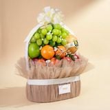  Giỏ Quà Trái Cây Hỗn Hợp Tone Nâu Nhạt Cơ Bản 