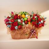 Giỏ Quà Trái Cây Và Hoa Ecuador Đỏ Sang Trọng 
