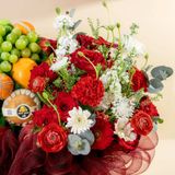  Giỏ Quà Trái Cây Và Hoa Mao Lương Đỏ Cao Cấp 