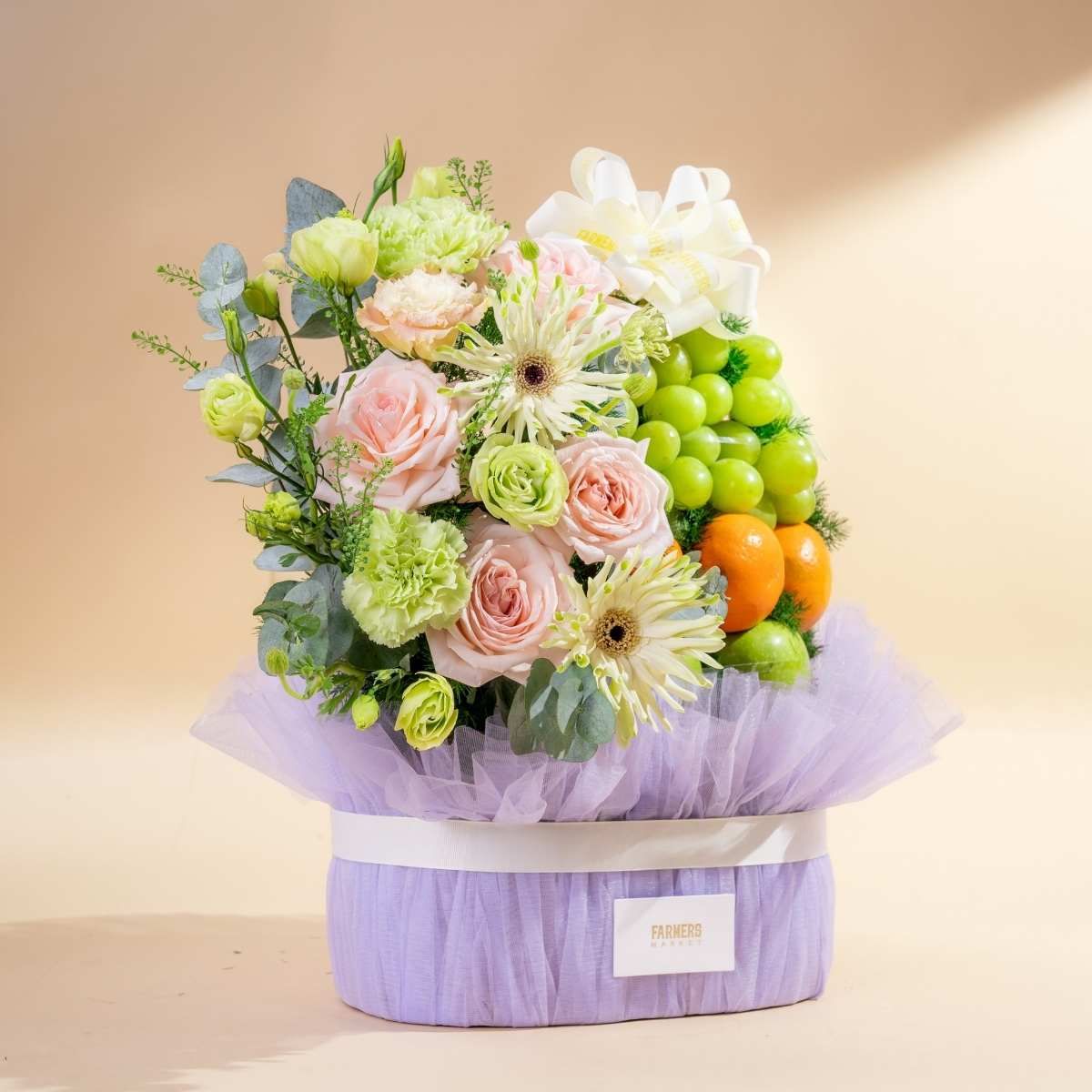  Giỏ Quà Trái Cây Và Hoa Ohara Hồng Cơ Bản 