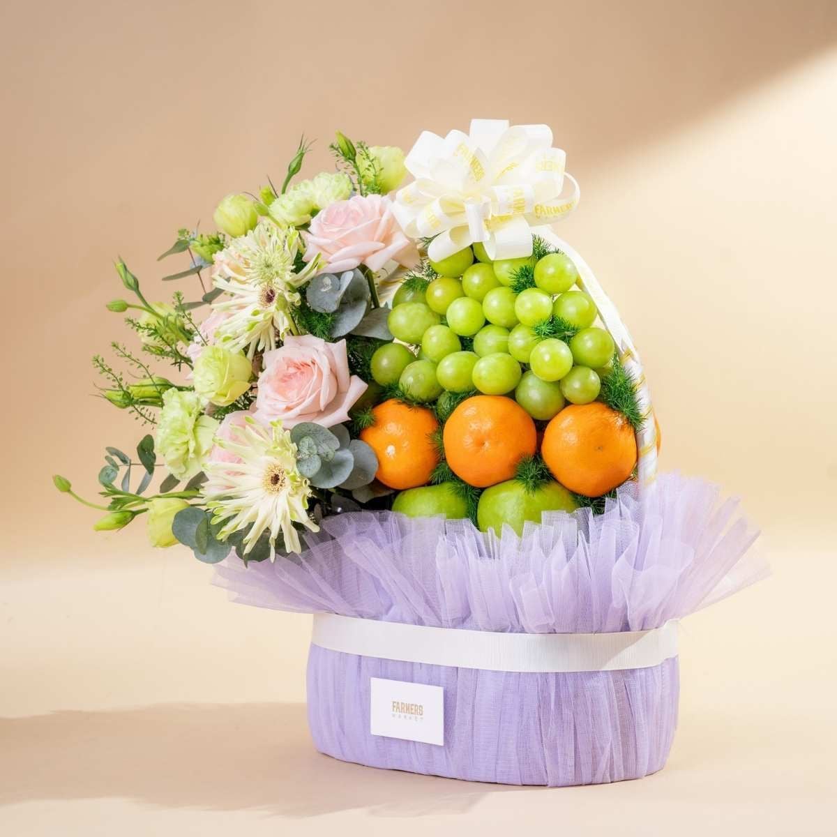  Giỏ Quà Trái Cây Và Hoa Ohara Hồng Cơ Bản 