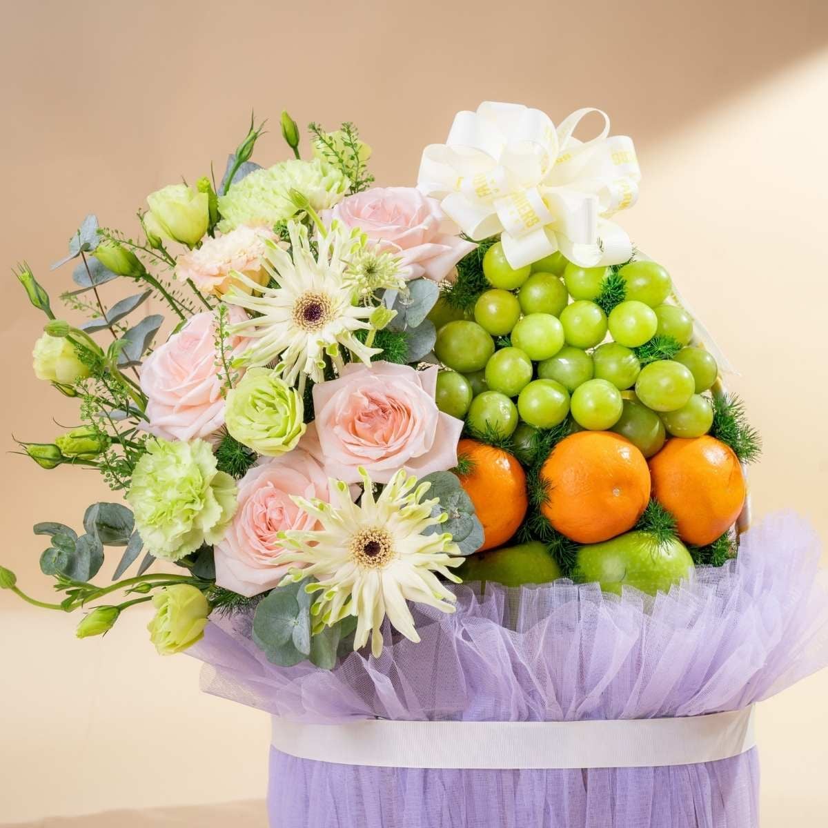  Giỏ Quà Trái Cây Và Hoa Ohara Hồng Cơ Bản 