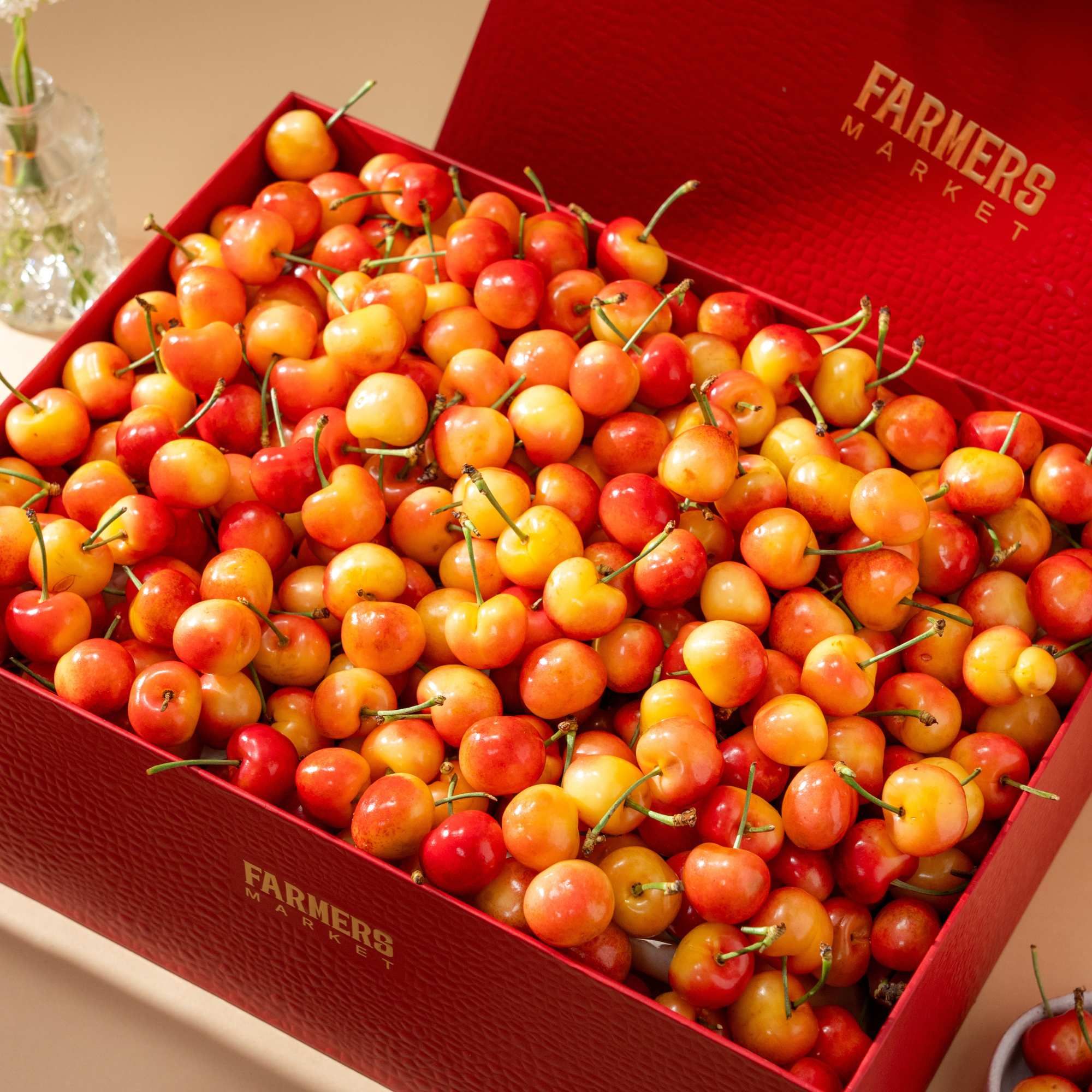  Hộp Quà Cherry Vàng Tone Đỏ Cao Cấp 