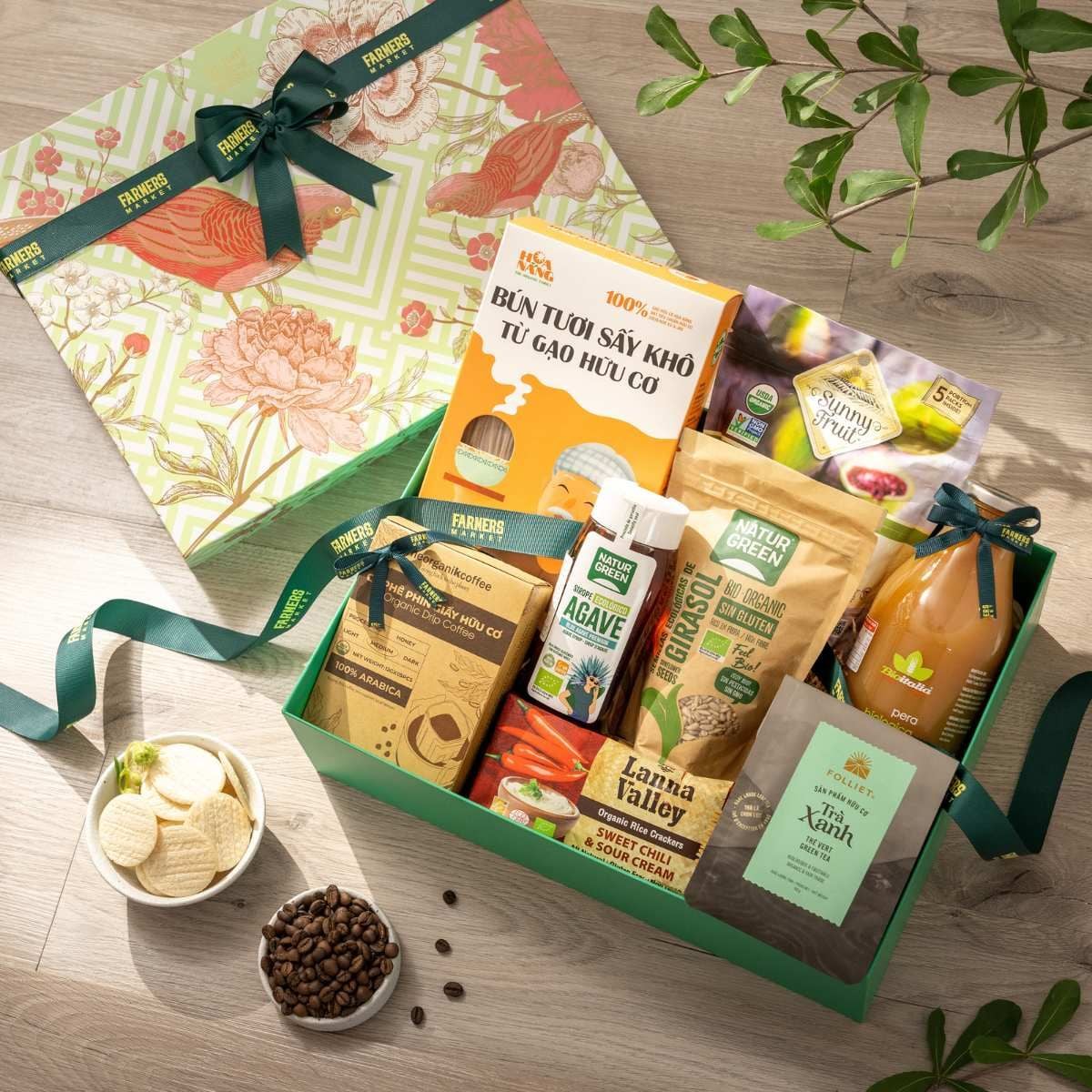  Hộp Quà Hữu Cơ Tone Xanh Lá Thanh Lịch 