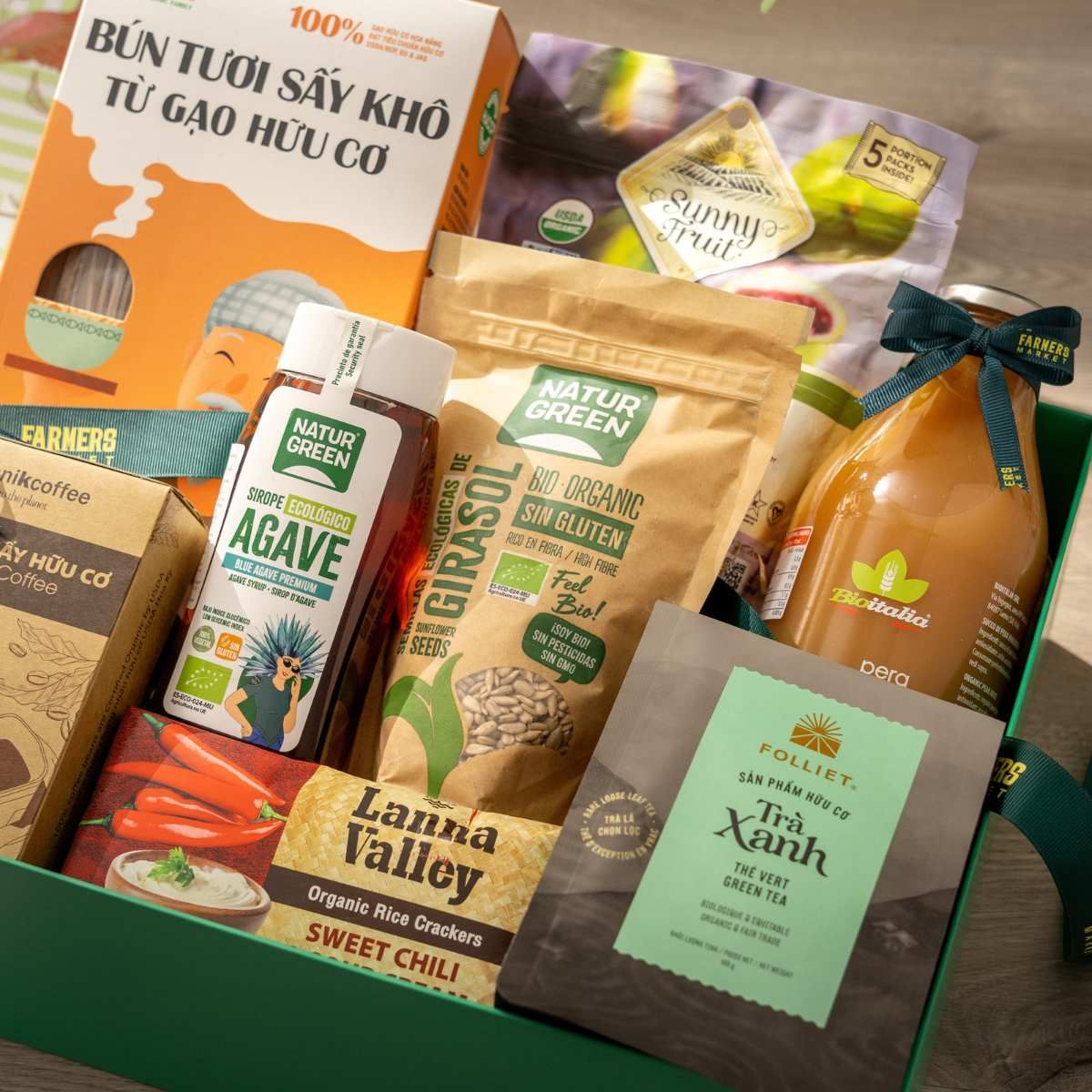  Hộp Quà Hữu Cơ Tone Xanh Lá Thanh Lịch 