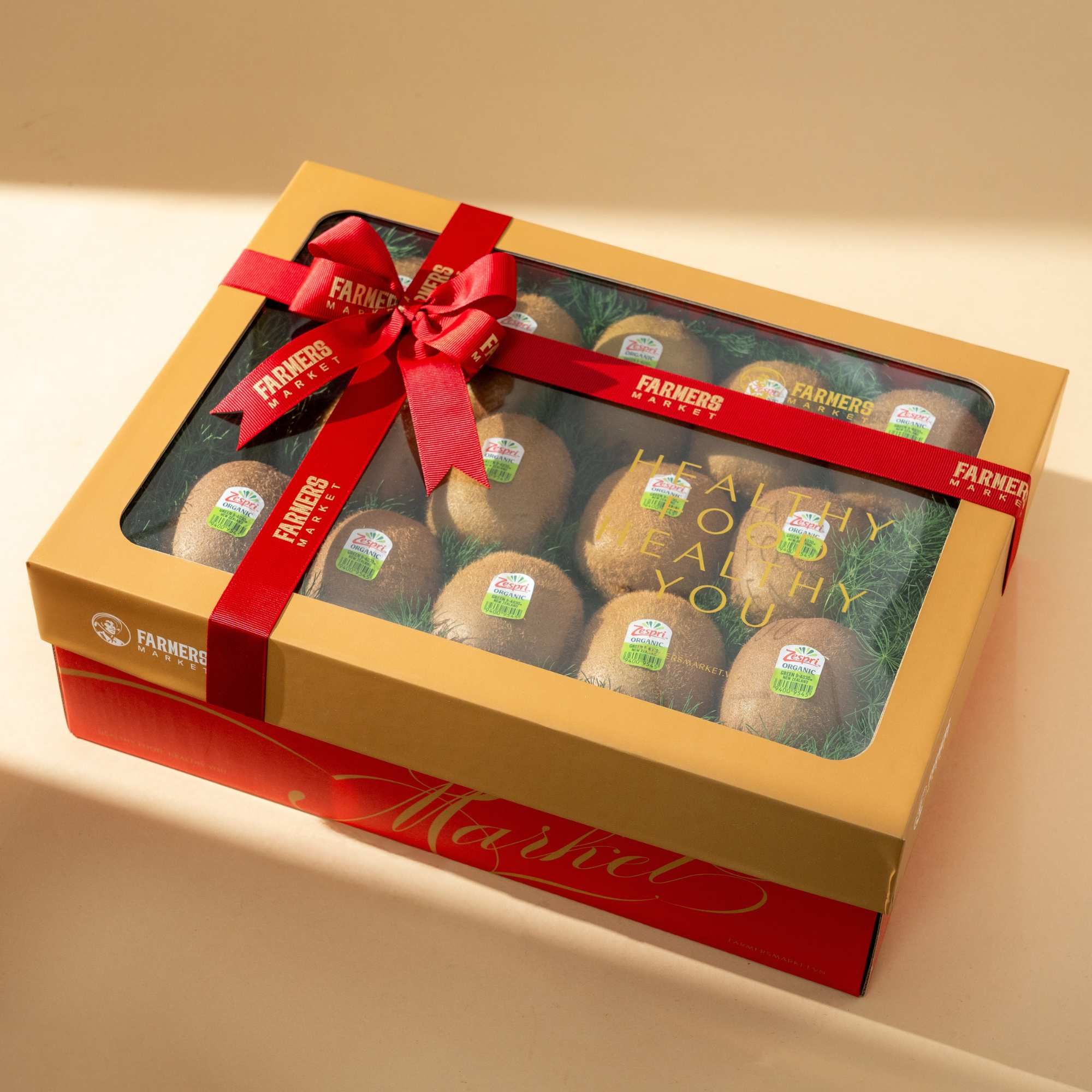 Hộp Quà Kiwi Xanh Hữu Cơ Tone Đỏ Tiêu Chuẩn 