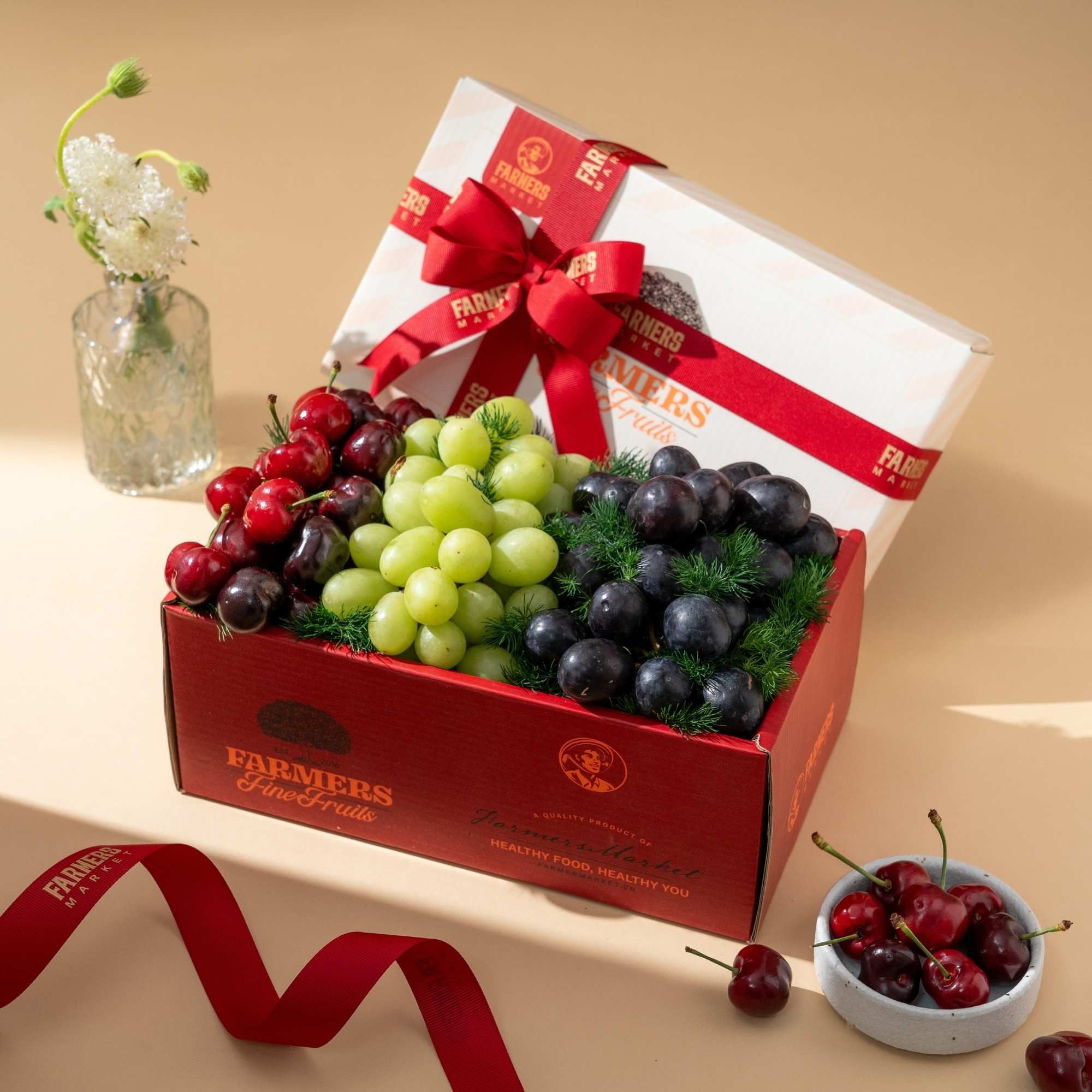  Hộp Quà Nho và Cherry Tone Đỏ Cơ Bản 