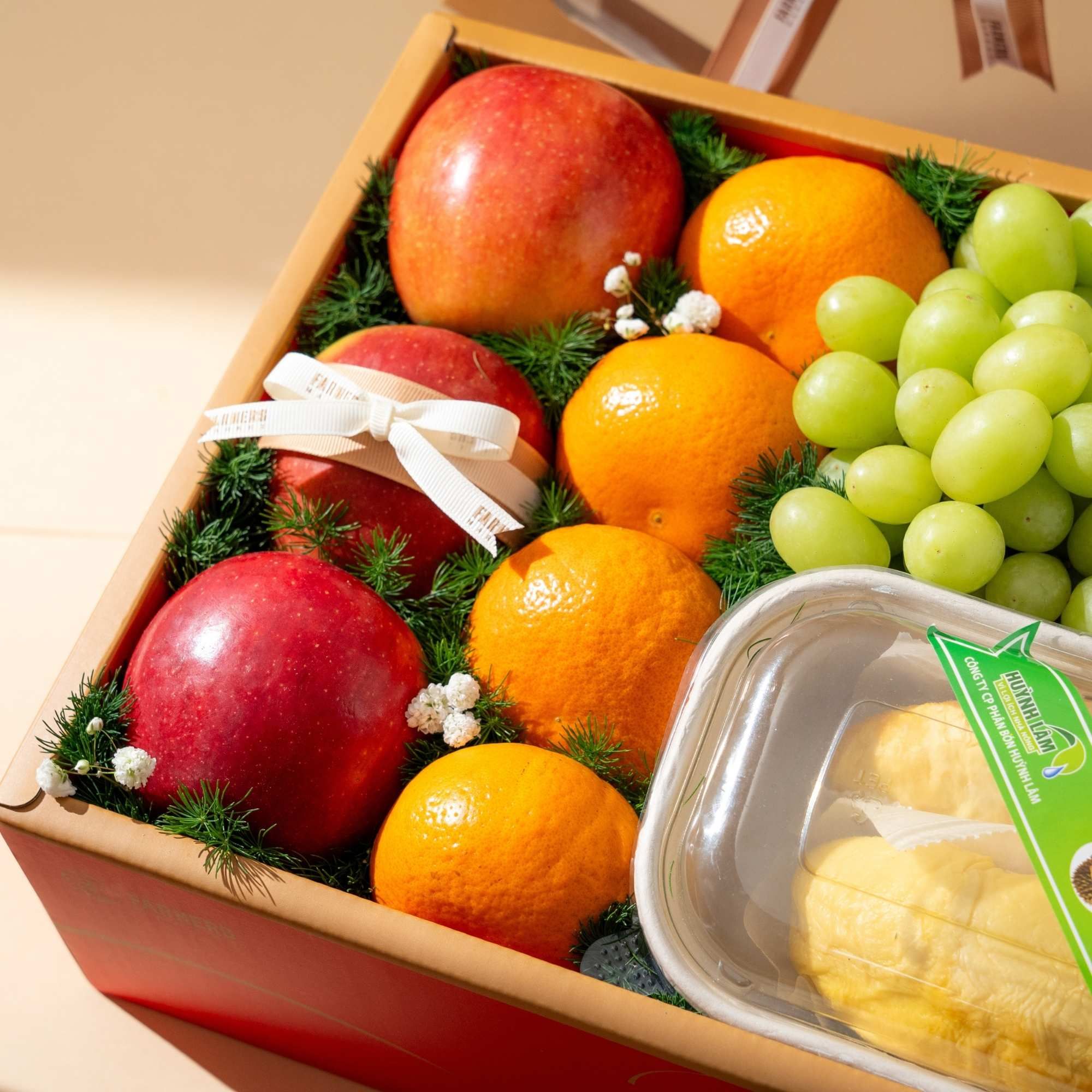  Hộp Quà Sầu Riêng Và Trái Cây Các Loại Tone Đỏ Tiêu Chuẩn 