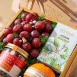  Hộp Quà Trái Cây, Trà và Hạt Điều Tone Hồng Cơ Bản 