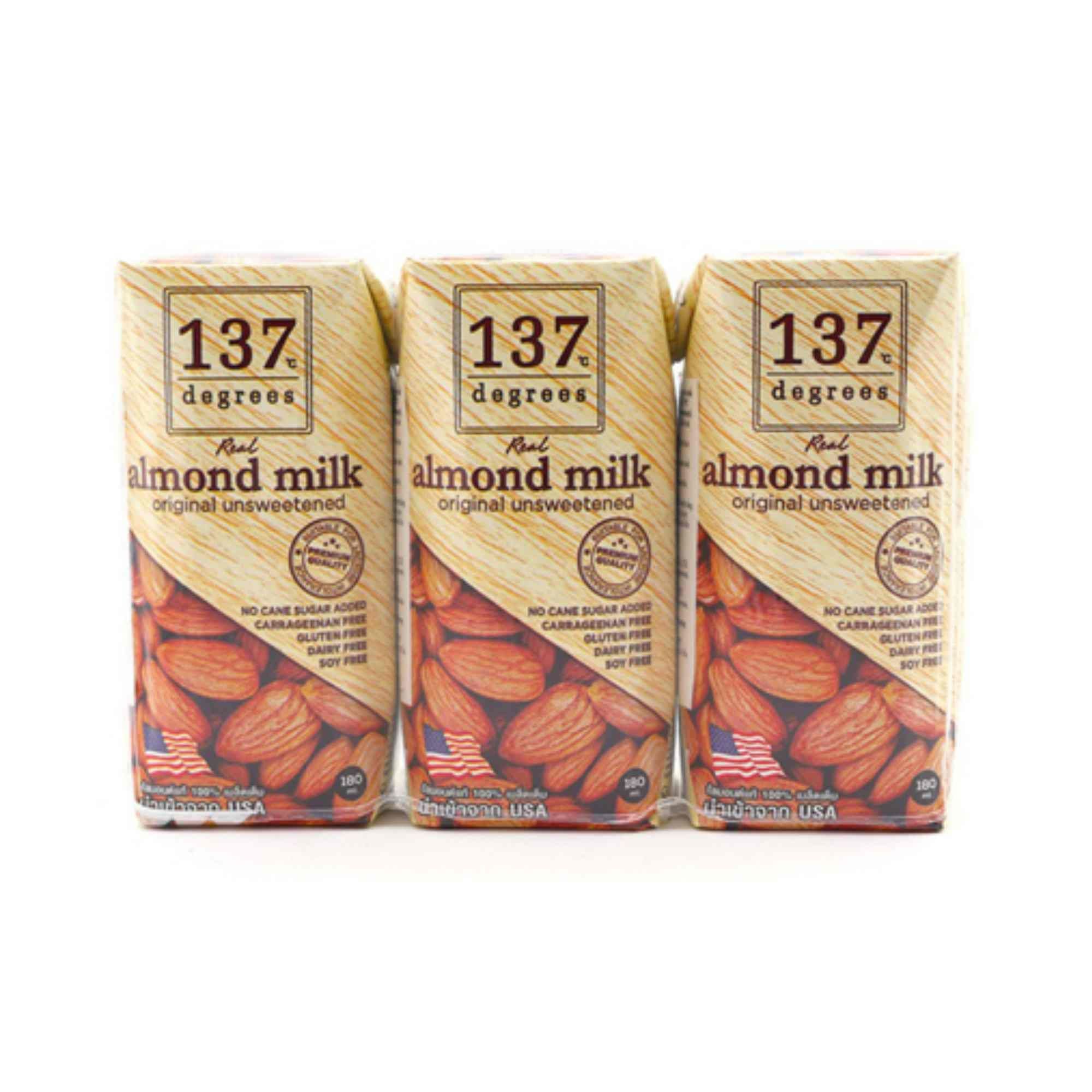  [ COMBO 3 HỘP ] Sữa Hạnh Nhân Nguyên Chất Không Đường 180 Ml – 137 DEGREES (I0011304) 