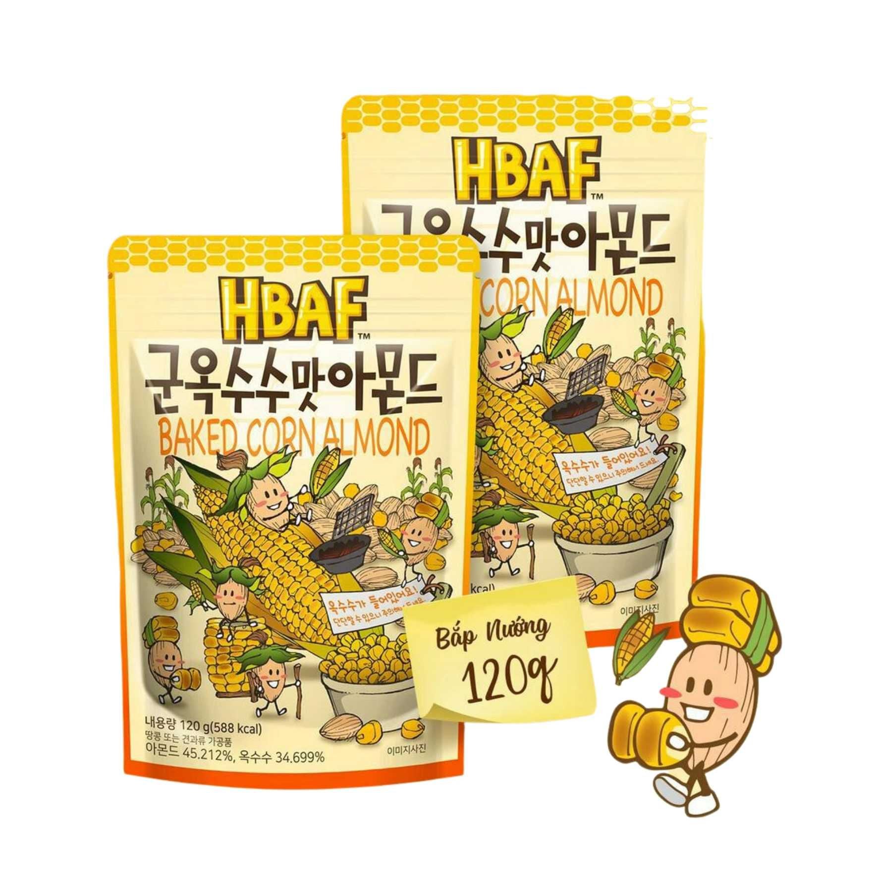  Hạt hạnh nhân và bắp nướng HBAF 120G 