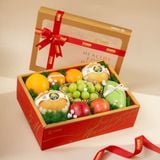  Hộp Quà Trái Cây Các Loại Tone Đỏ Hoạ Tiết Tiêu Chuẩn 
