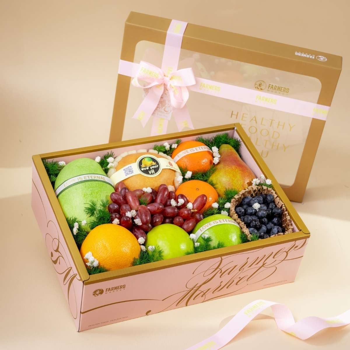  Hộp Quà Trái Cây Các Loại Tone Hồng Hoạ Tiết Tiêu Chuẩn 