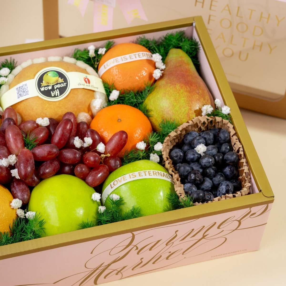  Hộp Quà Trái Cây Các Loại Tone Hồng Hoạ Tiết Tiêu Chuẩn 