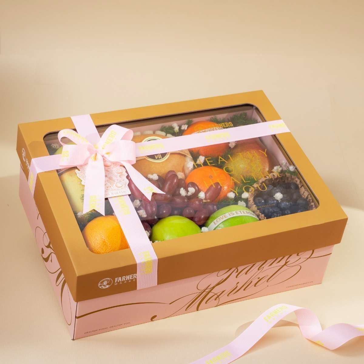  Hộp Quà Trái Cây Các Loại Tone Hồng Hoạ Tiết Tiêu Chuẩn 