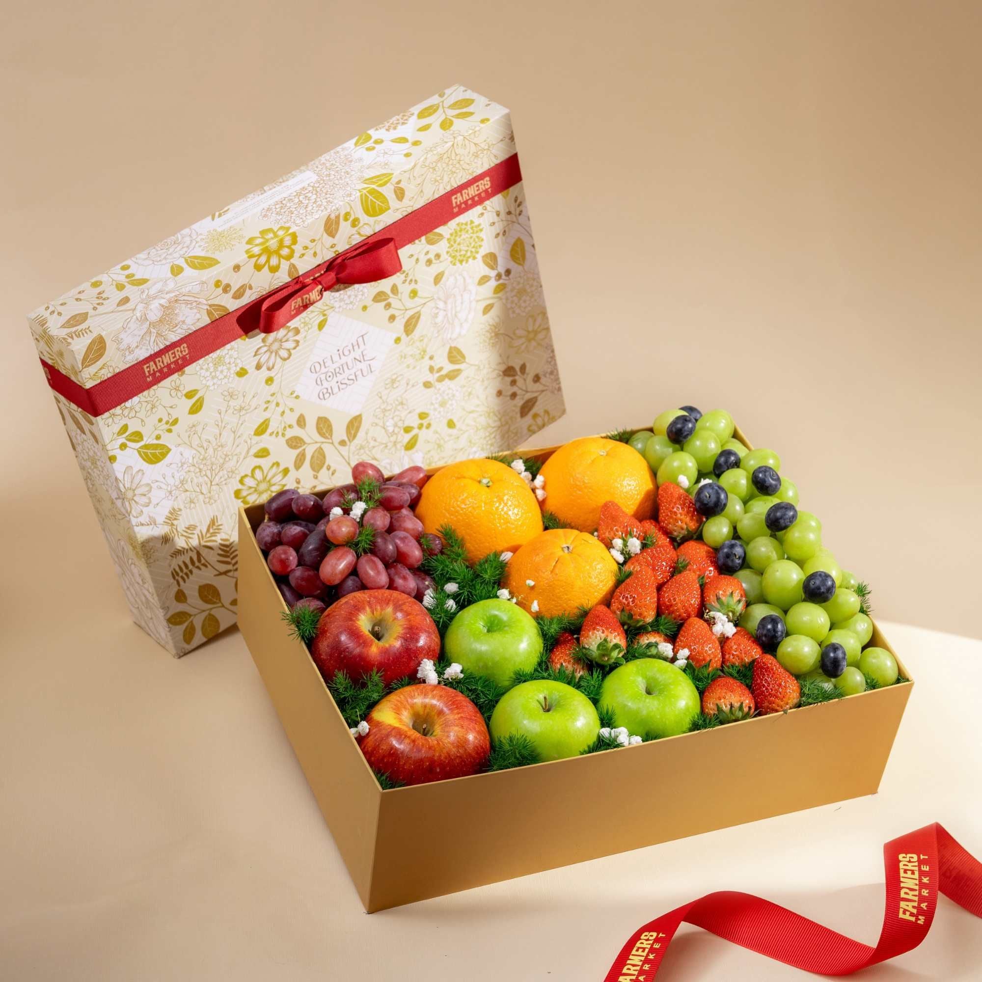  Hộp Quà Trái Cây Các Loại Tone Vàng Tinh Tế 