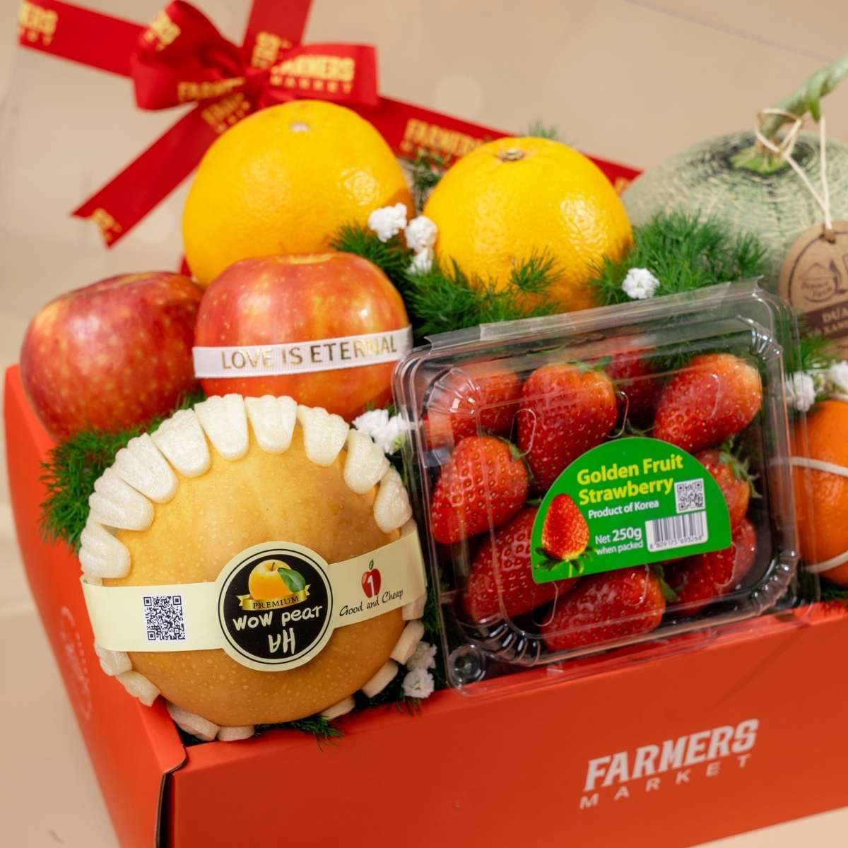  Hộp Quà Trái Cây Hỗn Hợp Tone Đỏ Tiêu Chuẩn 