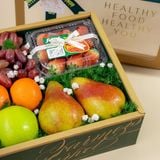  Hộp Quà Trái Cây Hỗn Hợp Tone Xanh Lá Hoạ Tiết Tiêu Chuẩn 