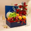 Hộp quà trái cây và hoa Ecuador đỏ sang trọng tại Farmers Market