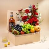  Hộp Quà Trái Cây Và Hoa Hồng Ecuador Đỏ Sang Trọng 