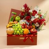  Hộp Quà Trái Cây Và Hoa Tone Đỏ Sang Trọng 