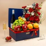  Hộp Quà Trái Cây Và Hoa Tone Đỏ Tinh Tế 