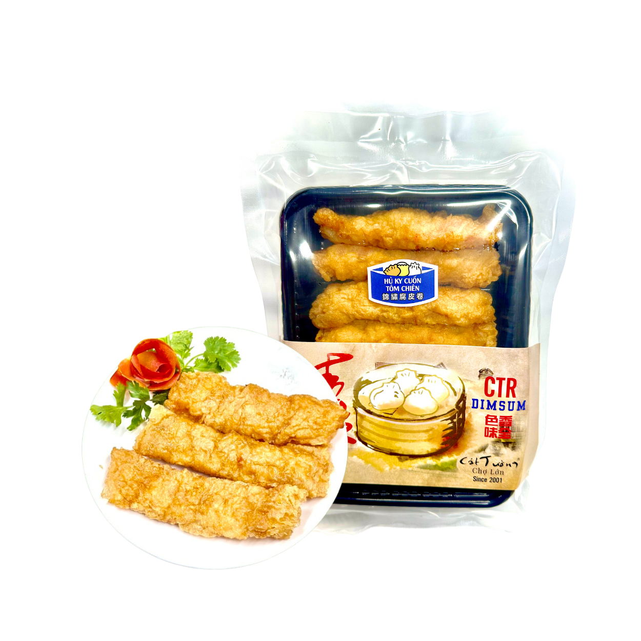  [Đông lạnh] Hủ ky cuốn tôm chiên Cát Tường 96G (I0020624) 