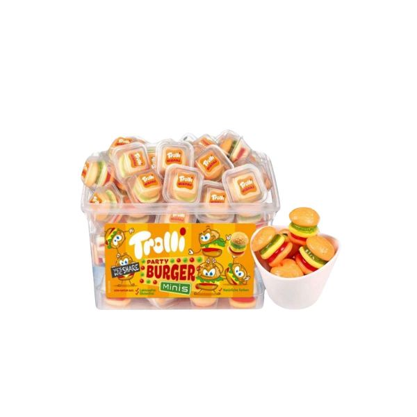 Kẹo dẻo vị trái cây Trolli Party Burger Minis 600 g (I0013088)