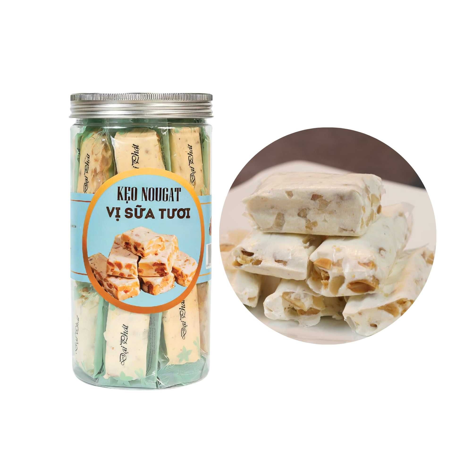  Kẹo nougat Đại Phát vị sữa tươi hũ 288 g 