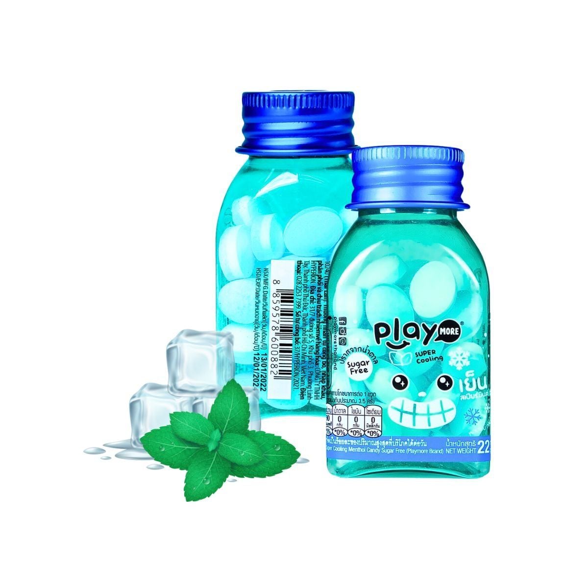  Kẹo the siêu mát lạnh hương bạc hà Playmore 22 g (I0000380) 