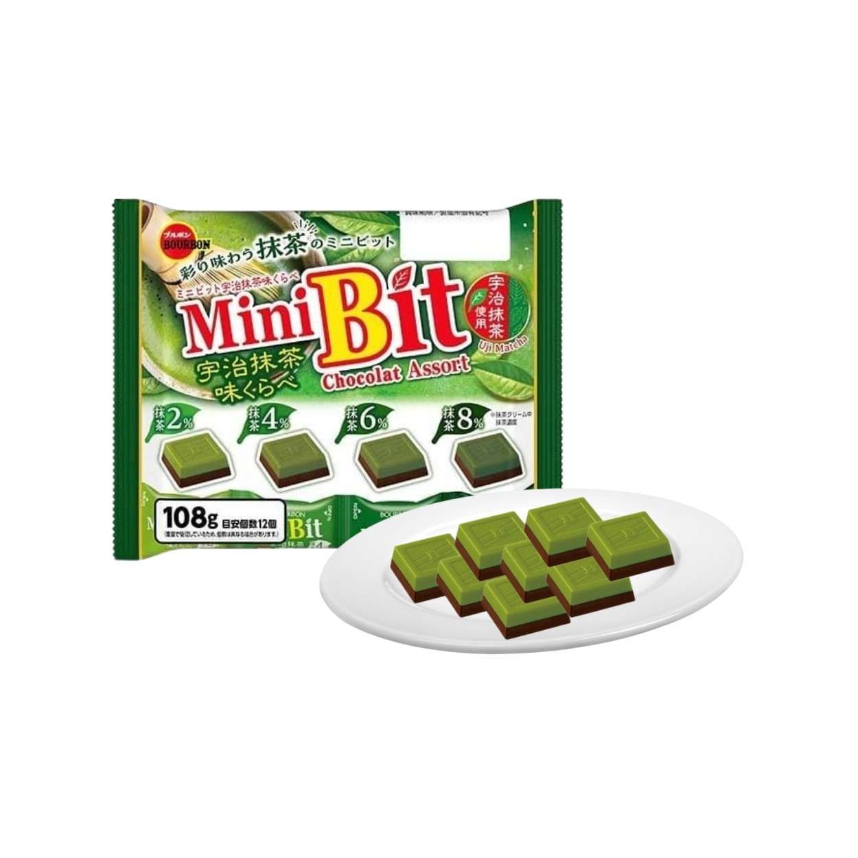  Kẹo viên sô cô la Mini Bit vị trà xanh dẻo gói 108 g (I0021667) 