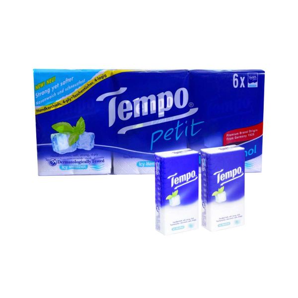 Khăn giấy Tempo Petit Icy Menthol 6 gói/lốc (I0006024)