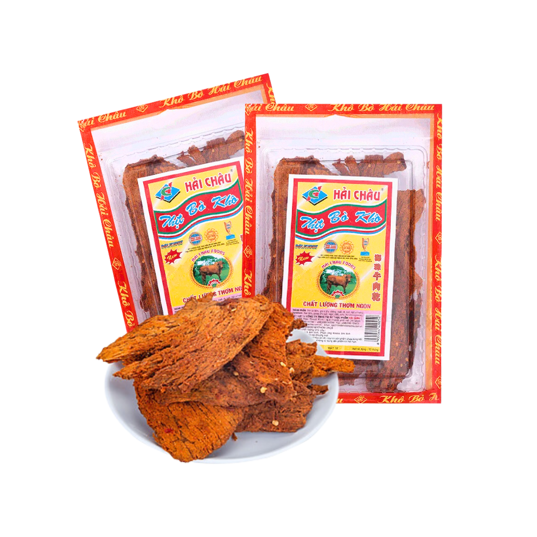  Khô bò Miếng Hải Châu vỉ 145g 