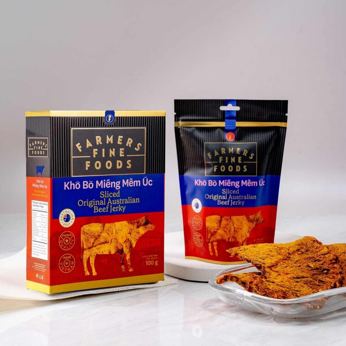  Khô bò miếng mềm úc Farmers Fine Foods 70 g 