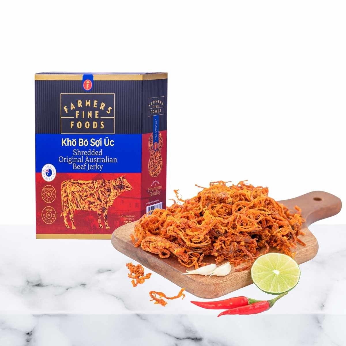  Khô bò sợi Úc Farmers Fine Foods 120G 