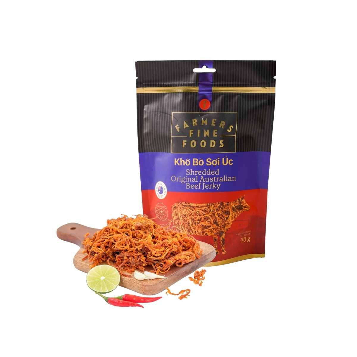  Khô bò sợi úc Farmers Fine Foods 70 g 