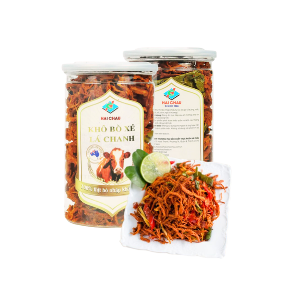 Khô bò Xé Lá Chanh Hải Châu hũ 200 g