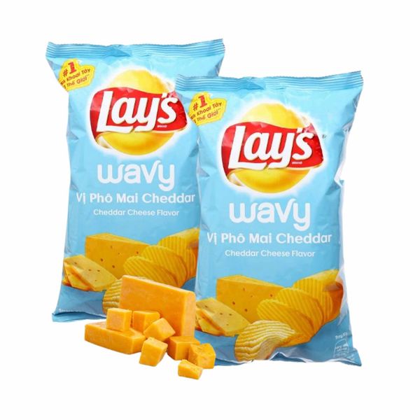 Khoai tây vị phomai Cheddar Lay's Wavy