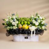  Giỏ Trái Cây Và Hoa Sen Trắng Sang Trọng 