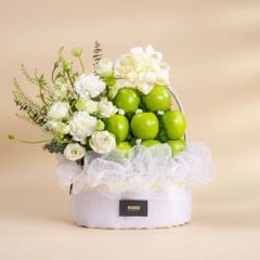 Lotus and Green Apple Gift Basket giỏ đám tang tại Farmers Market