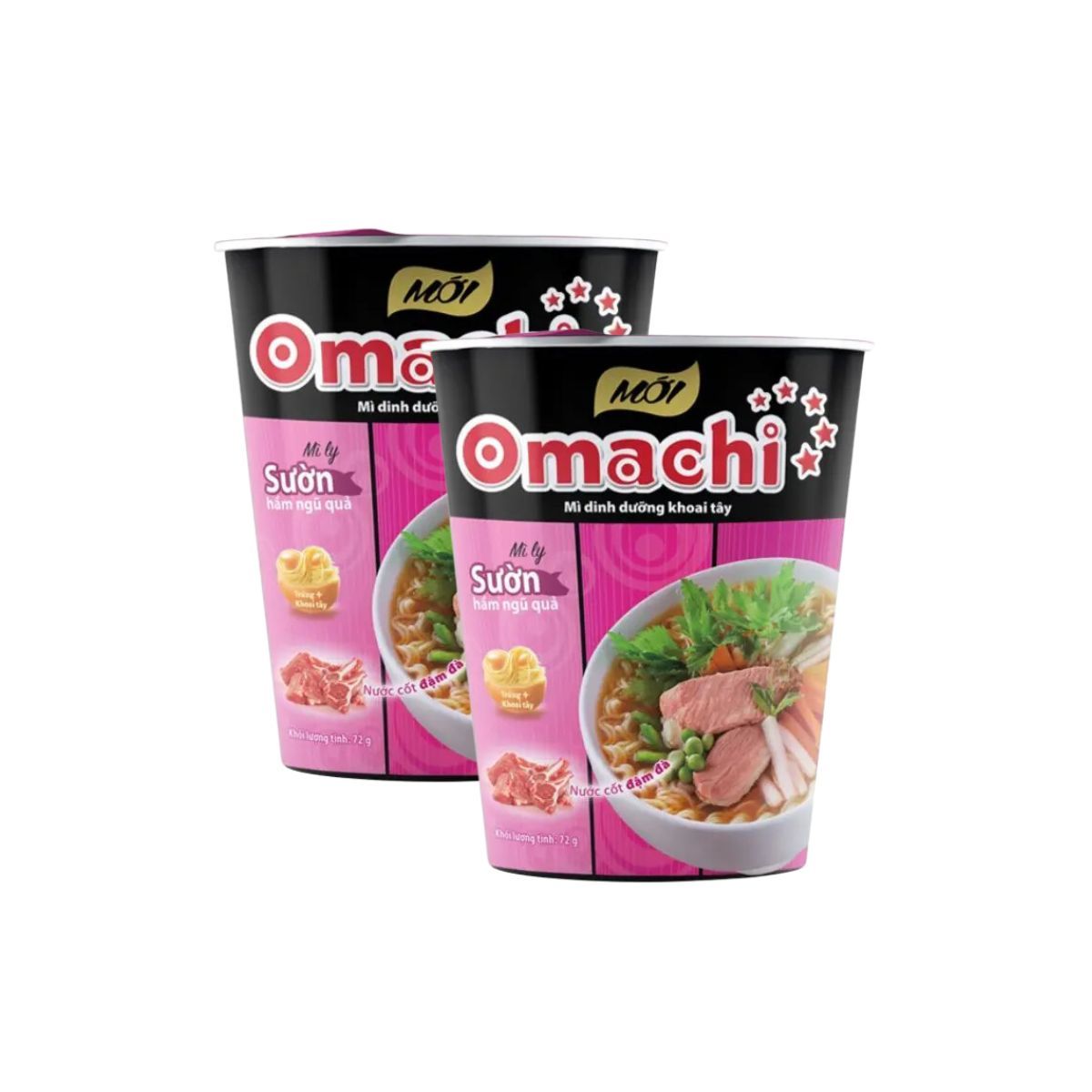  Mì ăn liền khoai tây vị sườn hầm ngũ quả Omachi 72 g (I0001481) 