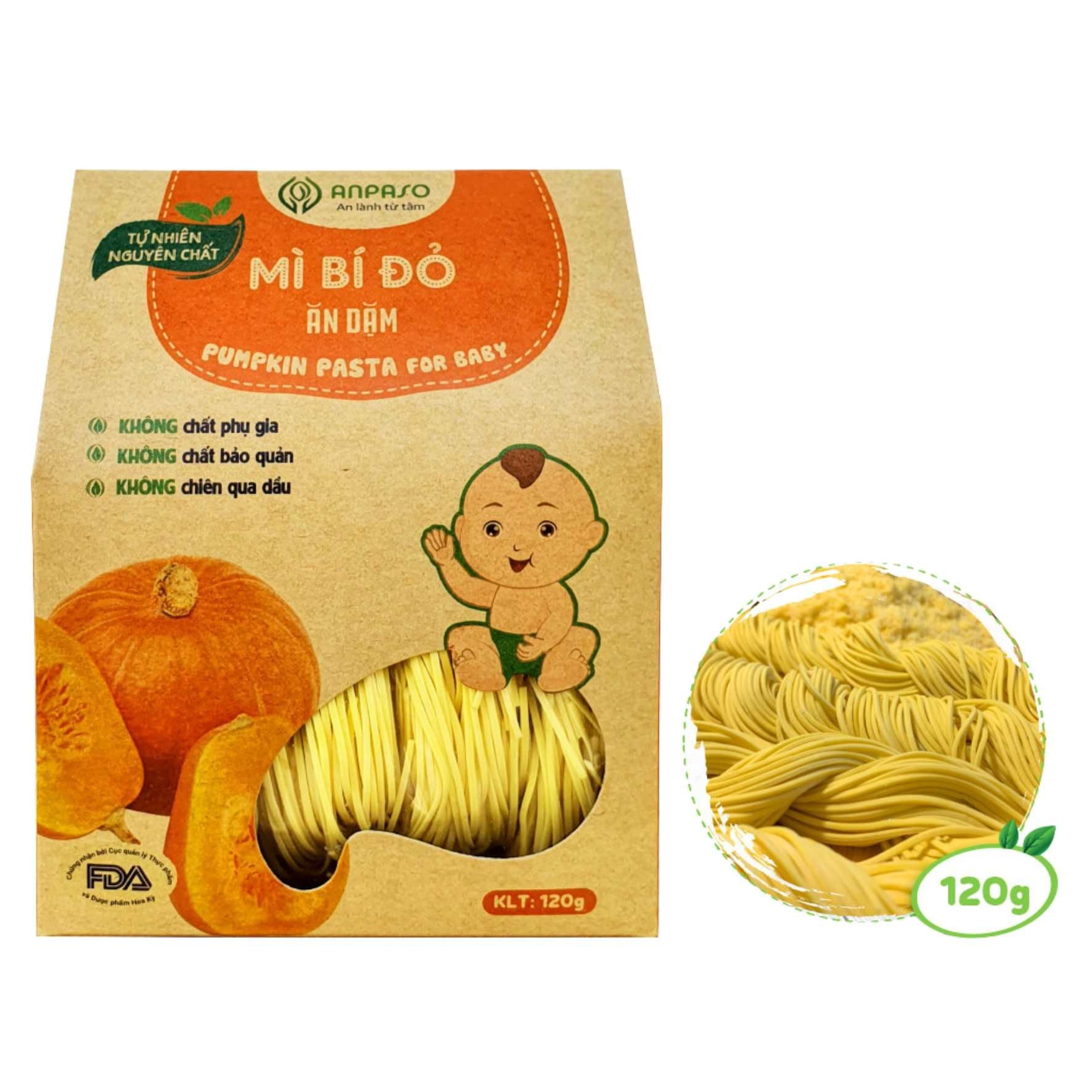  Mì bí đỏ ăn dặm nguyên chất Anpaso 120G 