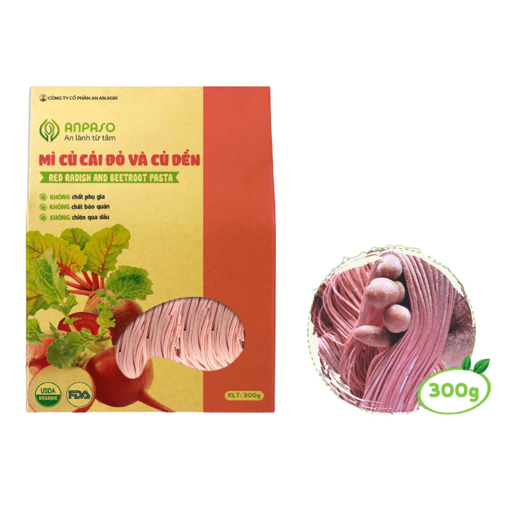  Mì củ dền & củ cải đỏ Organic Anpaso 300G 