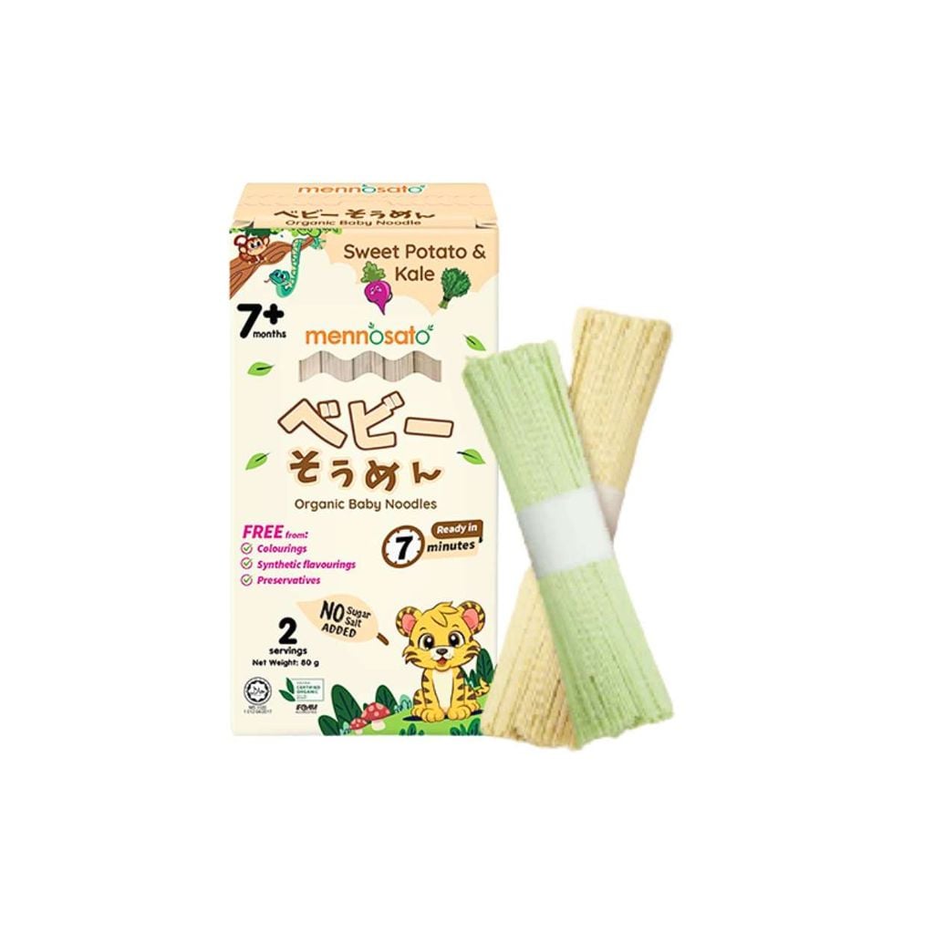  Mì rau củ hữu cơ vị Khoai Lang Cải Kale MenNoSato hộp 80g (I0020334) 