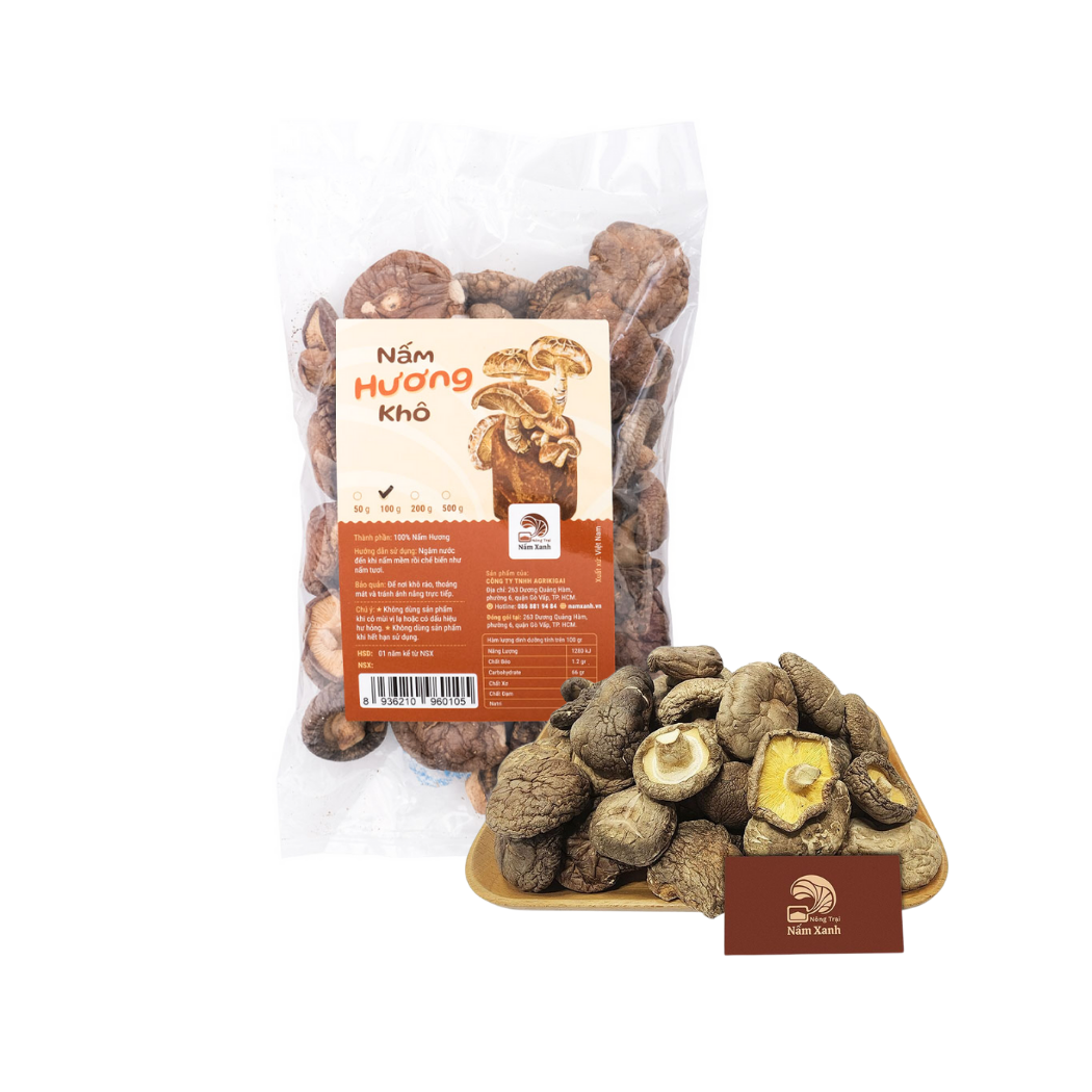 Nấm Hương khô Nấm Xanh túi 50 g 