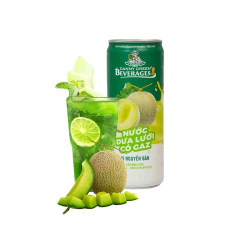  [Combo 6 Lon] Nước dưa lưới có gaz vị nguyên bản DannyGreen lon 330ml 