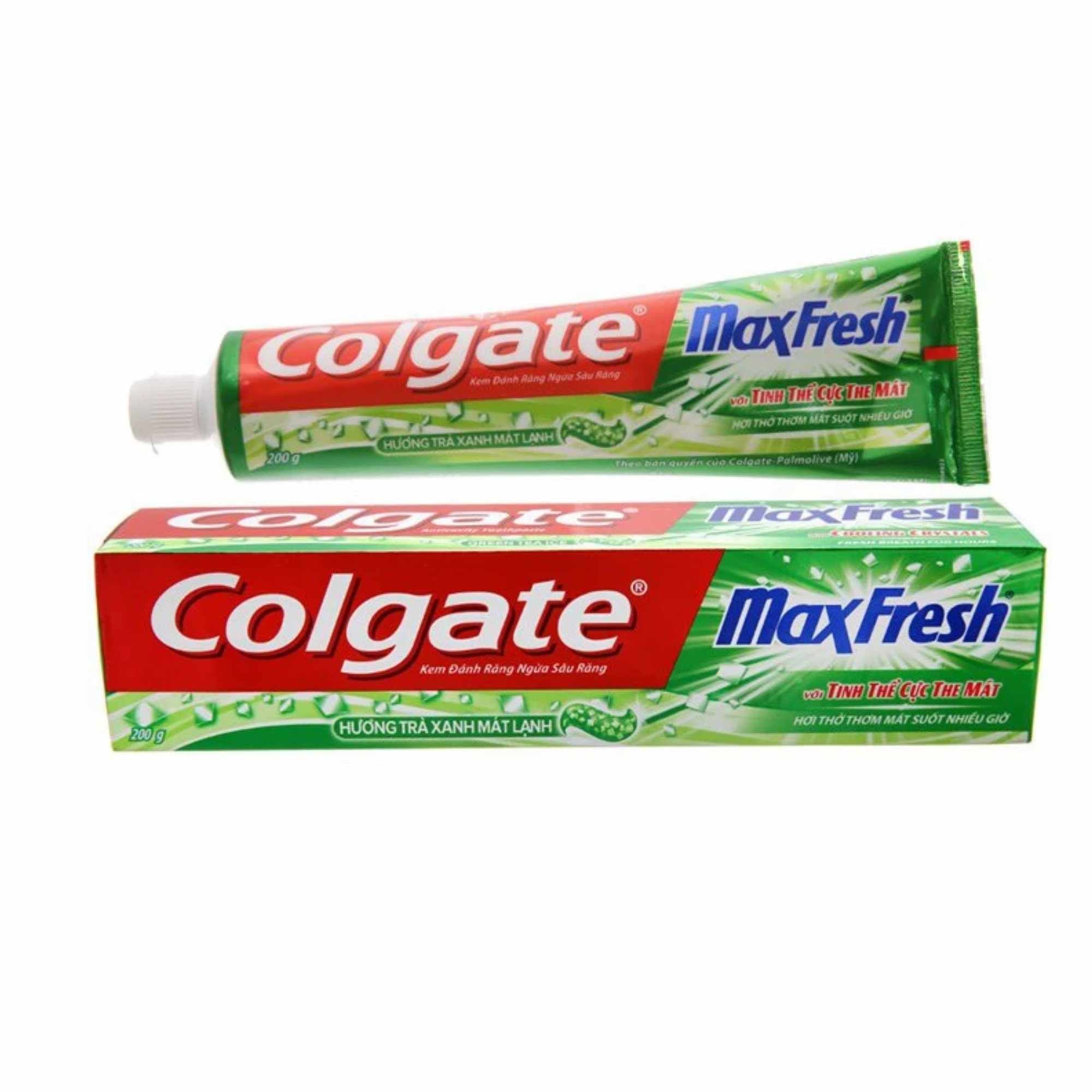  Kem đánh răng Colgate MaxFresh hương trà xanh hộp 230 g + bàn chải đánh răng 