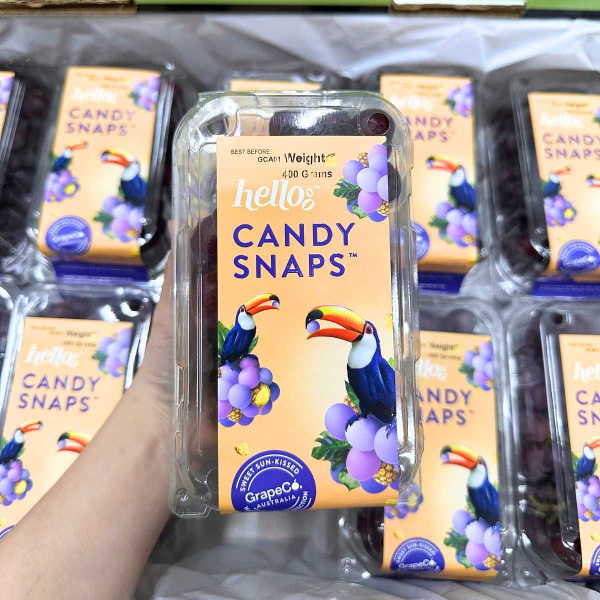  Nho đỏ kẹo Candy Snaps Úc - 400G/Hộp 