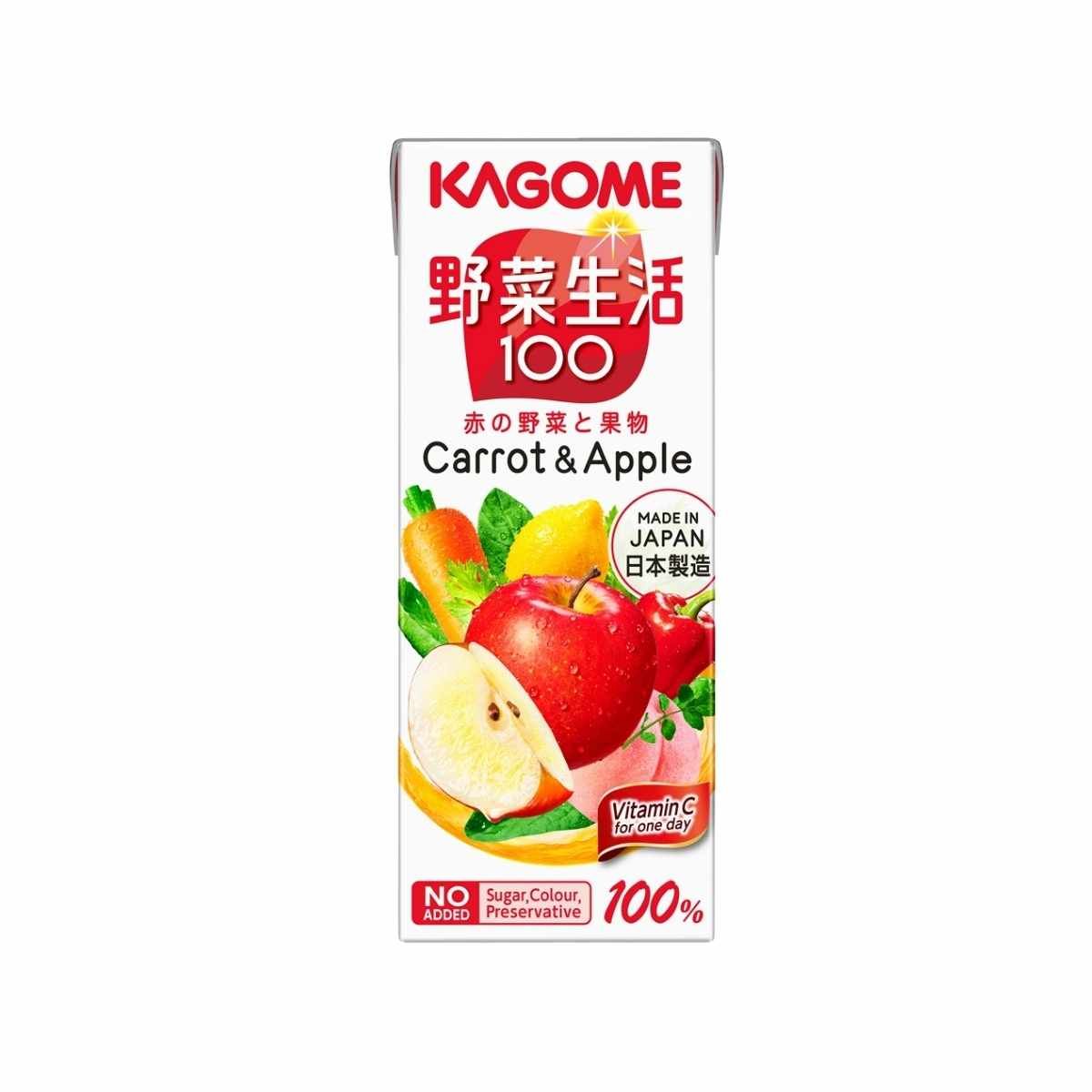  Nước ép hỗn hợp Kagome Cà rốt và Táo hộp 200 ml 
